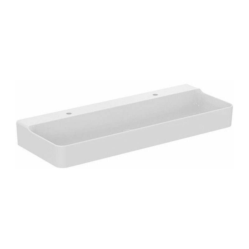 

Lavabo CONCA 1200x450x165mm blanco 2 orificios para grifería, sin rebosadero IDEAL STANDARD