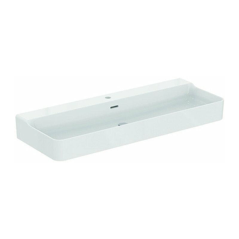 

Lavabo CONCA 1200x450x165mm blanco con Plus 1 orificio para grifería, con rebosadero STANDARD - Ideal
