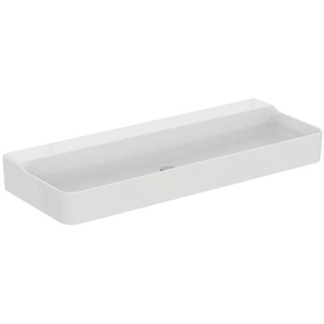 Lavabo CONCA 1200x450x165mm blanco sin orificio para grifería, sin rebosadero IDEAL STANDARD