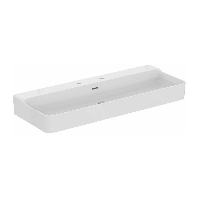 

Lavabo CONCA 1200x450x165mm, lijado blanco 2 orificios para grifería, con rebosadero IDEAL STANDARD