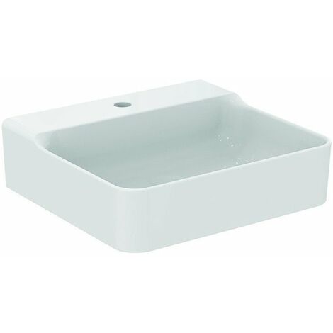 Lavabo CONCA 500x450x165mm, bianco sabbiato 1 foro, senza troppopieno IDEAL STANDARD