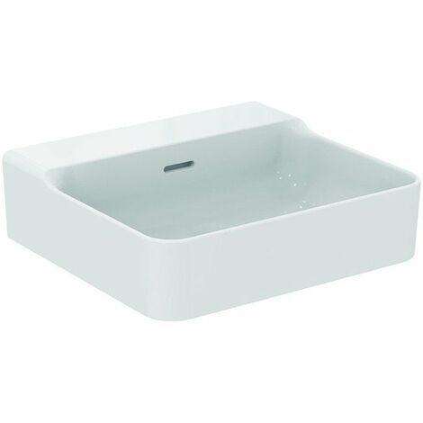 Lavabo CONCA 500x450x165mm, bianco sabbiato senza foro rubinetto, con troppopieno IDEAL STANDARD