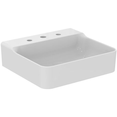 Lavabo CONCA 500x450x165mm blanc 3 trous robinet, sans trop-plein IDEAL STANDARD