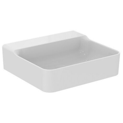 Lavabo CONCA 500x450x165mm blanc sans trou pour robinet, sans trop-plein IDEAL STANDARD