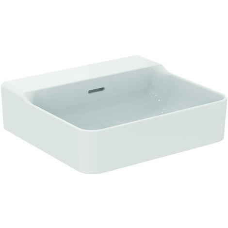 Lavabo CONCA 500x450x165mm blanc sans trou pour robinetterie, avec trop-plein IDEAL STANDARD
