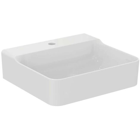 Lavabo CONCA 500x450x165mm blanco 1 orificio para grifería, sin rebosadero IDEAL STANDARD