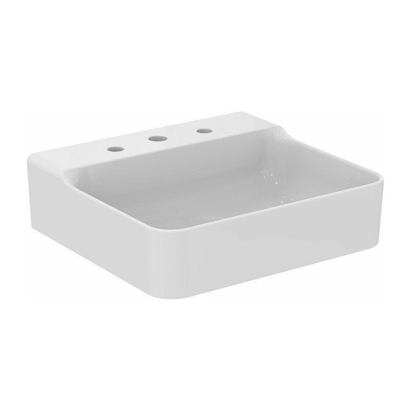 

Lavabo CONCA 500x450x165mm, lijado blanco 3 orificios para grifería, sin rebosadero IDEAL STANDARD