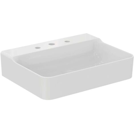 Lavabo CONCA 600x450x165mm bianco 3 fori rubinetteria, senza troppopieno IDEAL STANDARD