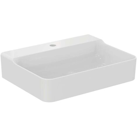 Lavabo CONCA 600x450x165mm, bianco sabbiato 1 foro, senza troppopieno IDEAL STANDARD