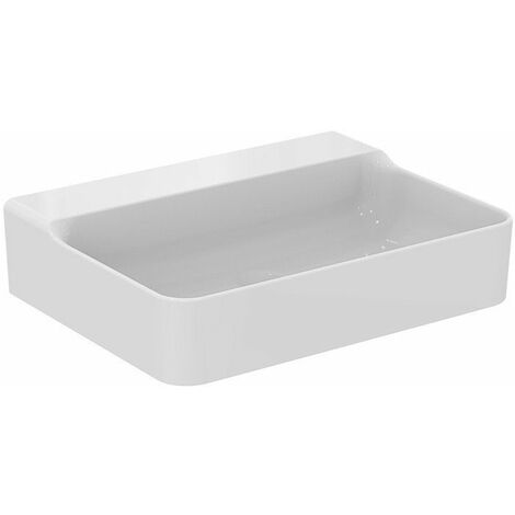 Lavabo CONCA 600x450x165mm bianco senza foro rubinetto, senza troppopieno IDEAL STANDARD