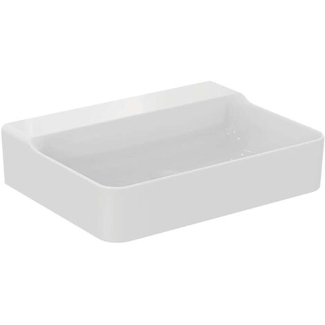 Lavabo CONCA 600x450x165mm, blanco lijado, sin orificio para grifería, sin rebosadero IDEAL STANDARD