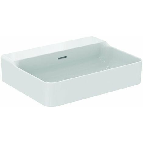 Lavabo CONCA 600x450x165mm blanco sin orificio para grifería, con rebosadero IDEAL STANDARD