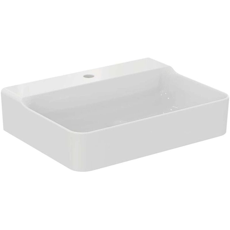 

Lavabo CONCA 600x450x165mm, lijado blanco 1 orificio para grifería, sin rebosadero IDEAL STANDARD