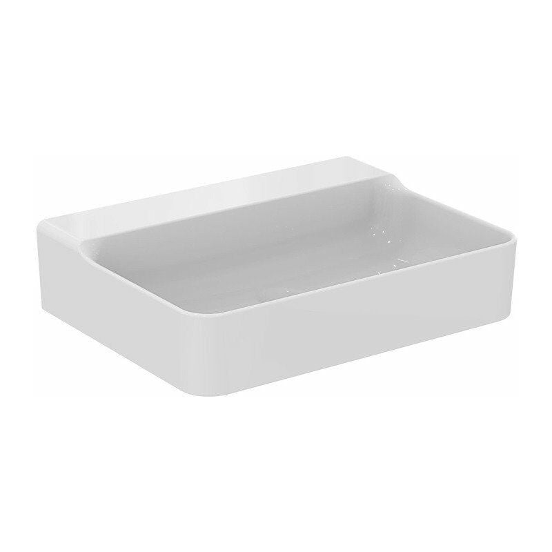 

Lavabo CONCA 600x450x165mm, lijado blanco con Plus sin orificio para grifería, con rebosadero STANDARD - Ideal