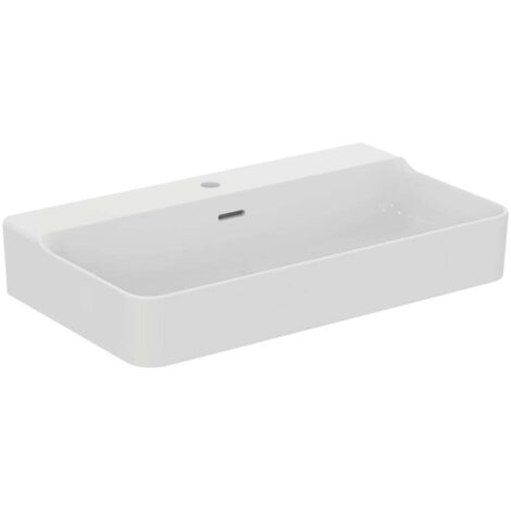 Lavabo CONCA 800x450x165mm bianco monoforo, con troppopieno IDEAL STANDARD