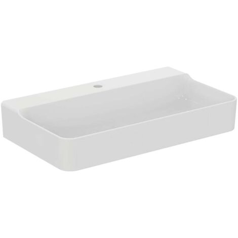 Lavabo CONCA 800x450x165mm bianco monoforo, senza troppopieno IDEAL STANDARD