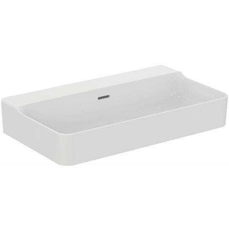 Lavabo CONCA 800x450x165mm, bianco sabbiato senza foro rubinetto, con troppopieno IDEAL STANDARD
