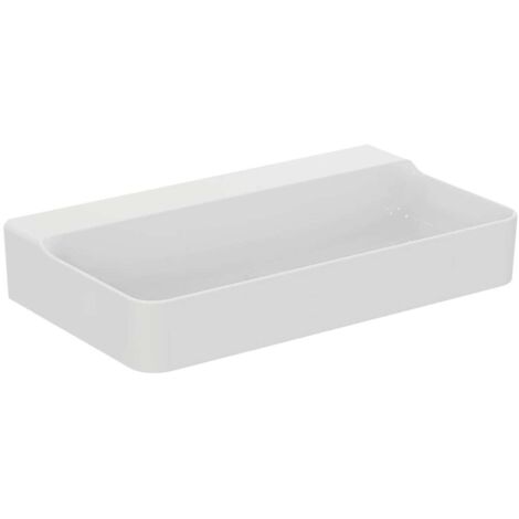 Lavabo CONCA 800x450x165mm, bianco sabbiato, senza foro rubinetto, senza troppopieno IDEAL STANDARD