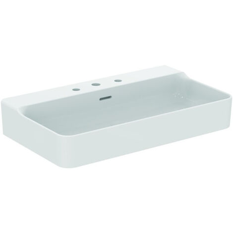 Lavabo CONCA 800x450x165mm blanc avec robinetterie IdealPlus 3, avec trop-plein IDEAL STANDARD