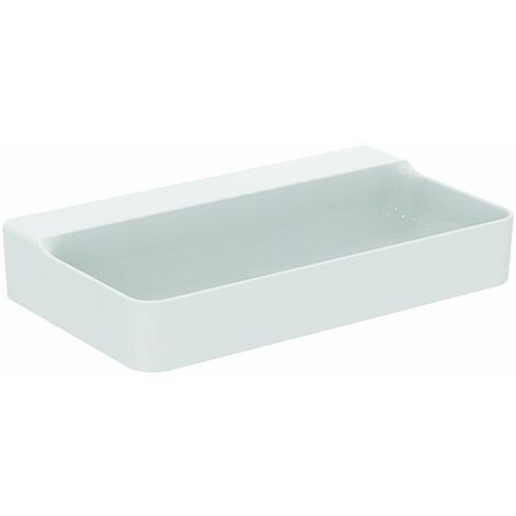 Lavabo CONCA 800x450x165mm blanco con IdealPlus sin orificio para grifería, sin rebosadero IDEAL STANDARD