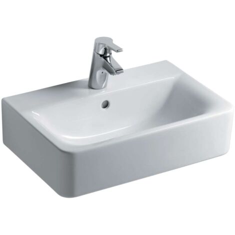 Lavabo CONNECT CUBE con rebosadero de 550 mm, blanco compacto IDEAL STANDARD