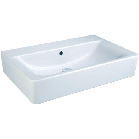 Lavabo CONNECT CUBE sans trou pour robinetterie, avec trop-plein 650 mm blanc IDEAL STANDARD