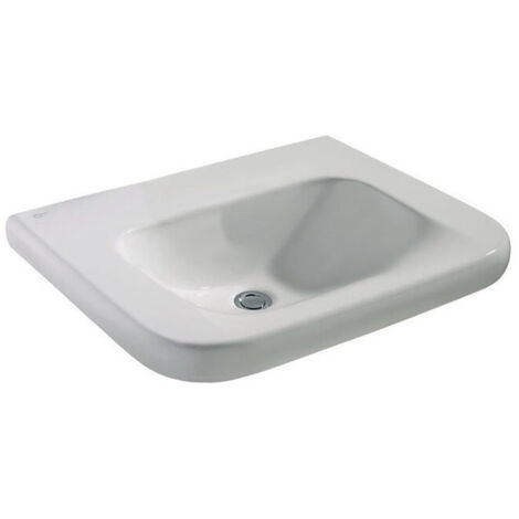 Lavabo CONTOUR 21 accessible aux fauteuils roulants, 650 x 555 x 175 mm sans trou pour robinetterie et trop-plein blanc IDEAL STANDARD