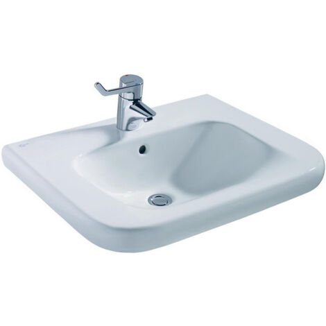 Lavabo CONTOUR 21 accessible en fauteuil roulant 600 x 555 x 175 mm blanc IDEAL STANDARD