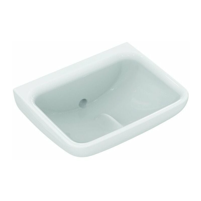 

Lavabo CONTOUR 21 Plus con aleta, sin orificio para grifería, sin rebosadero 500 mm blanco IDEAL STANDARD