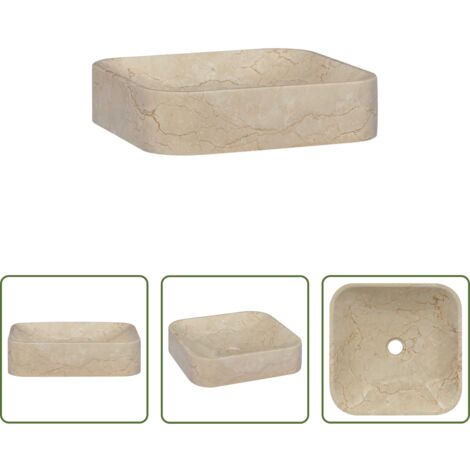 Lavabo crema -  Lavandino Crema 40x40x10 cm in Marmo