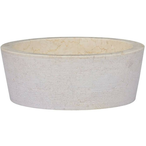 Lavabo Crème Ø40x15 cm Marbre