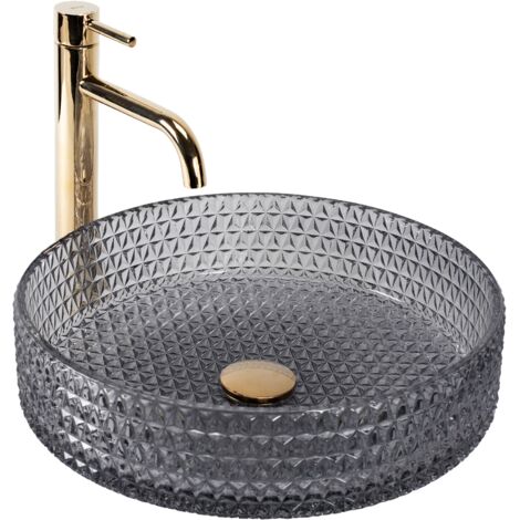 LAVABO CRISTAL 39 GRIGIO - DA APPOGGIO SKU REA-U8880