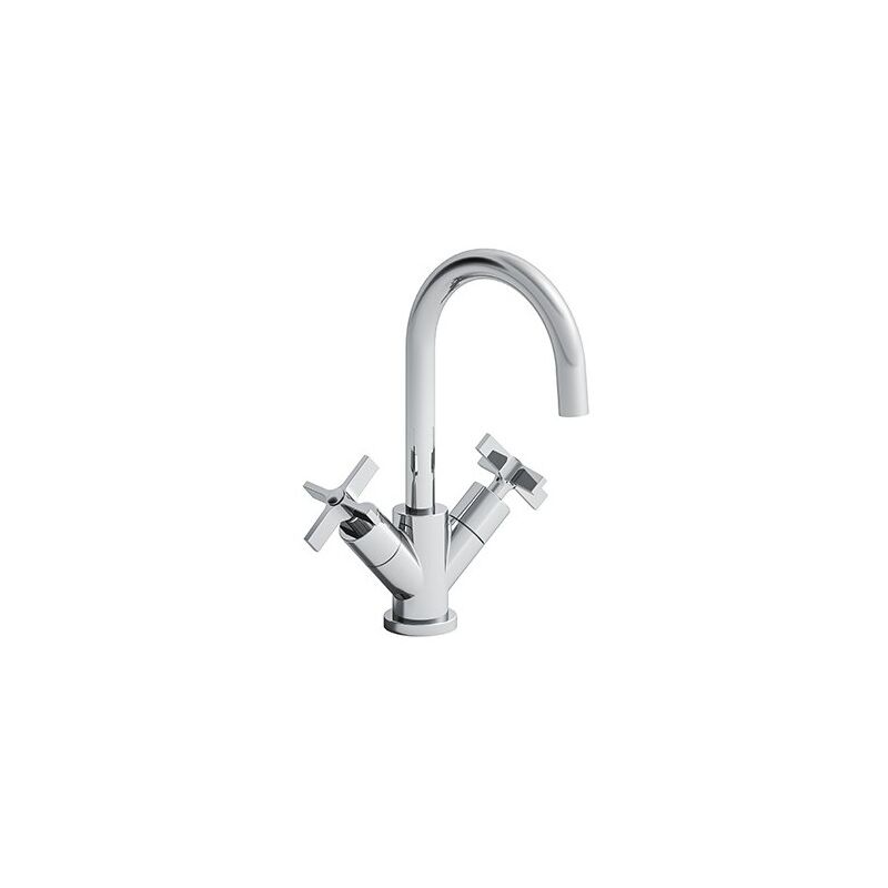 Mélangeur Lavabo Cross Road Monotrou + Vidage Chrome Cristina Ondyna CR22651