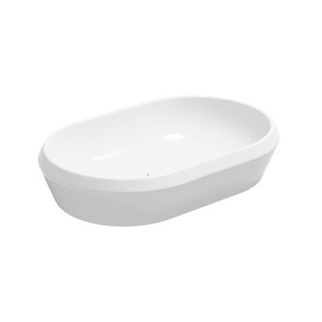 Lavabo Cruise appoggio 65x42 ovale in ceramica bianco lucido di