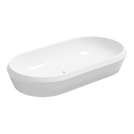 Lavabo Cruise appoggio 80x42 ovale in ceramica bianco lucido di
