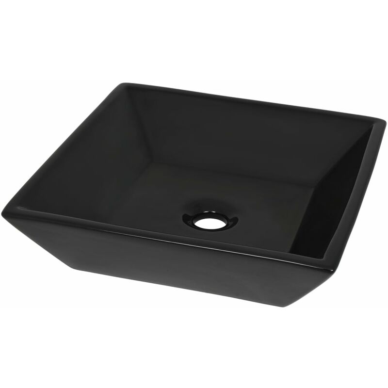 

Lavabo cuadrado de cerámica negro 41,5x41,5x12 cm - Negro - Vidaxl