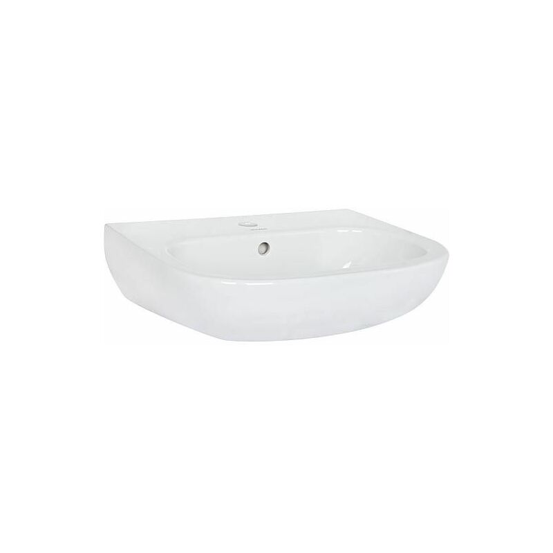Duravit - Vasque D-Code 550 mm avec trop plein, 1 percage mitigeur blanc