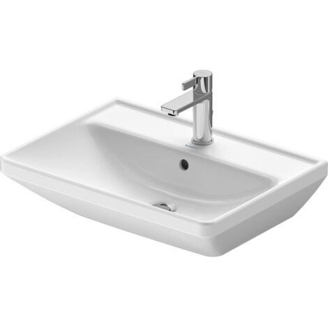 Lavabo D-NEO avec vidange, avec un trou pour robinet, 600x440 mm, blanc