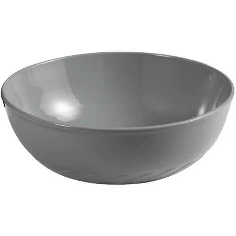 Lavabo da appoggio 40 cm grigio cemento con rilievi sul fondo  Logos