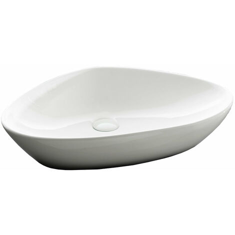 Lavabo da Appoggio 58,5x39x14 cm in Ceramica TFT Berlino Bianco
