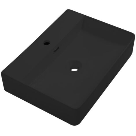 Lavabo da appoggio 9555 in ceramica 60x42x13 cm nero opaco