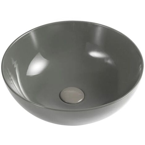 Lavabo da appoggio a ciotola 33 cm grigio cemento in ceramica  Espeon