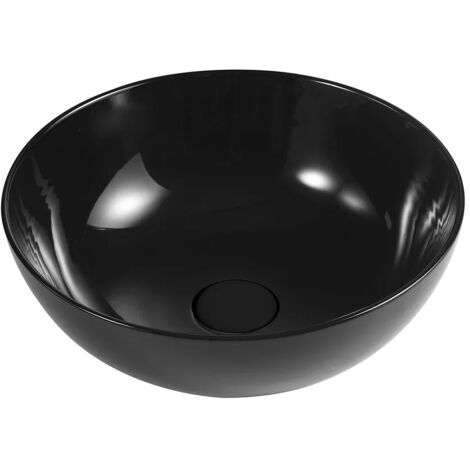 Lavabo da appoggio a ciotola 33 cm nero lucido in ceramica  Espeon