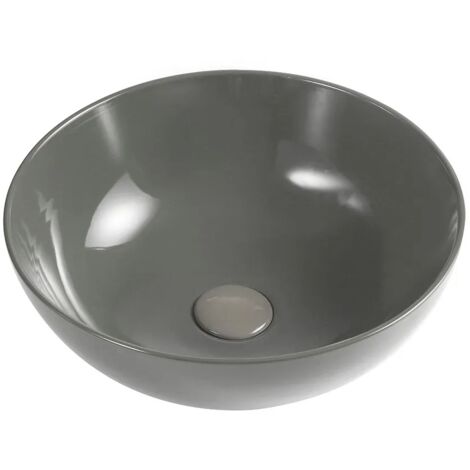 Lavabo da appoggio a ciotola 38,5 cm grigio cemento in ceramica  Espeon