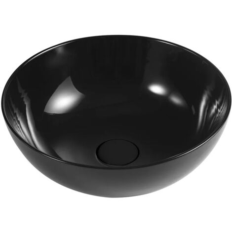 Lavabo da appoggio a ciotola 38,5 cm nero lucido in ceramica Espeon