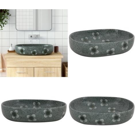 Lavabo da Appoggio Blu Ovale 59x40x14 cm Ceramica - Lavabo da bagno - Lavabo in ceramica