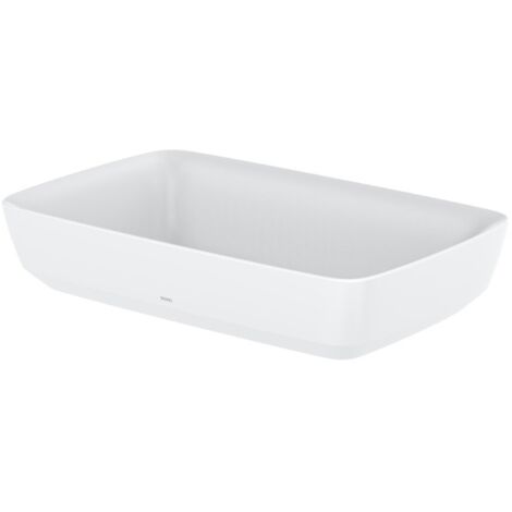 Lavabo da appoggio CE senza foro rubinetto, con troppopieno bianco opaco 600 mm, con rubinetto a pozzetto, quadro TOTO