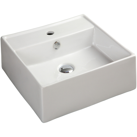 Lavabi Da Cucina Ceramica.Lavabo Da Appoggio Ceramica Bianco Lavandino Lavello Arredo 2 Misure Misure 46x46x16 Cm Confezione 1 4 8800134 1 1