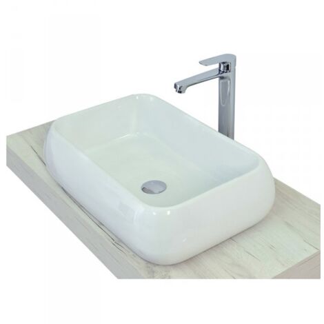 Lavabo da appoggio con troppo pieno 56x43,5x13,5 cm Mues Gary