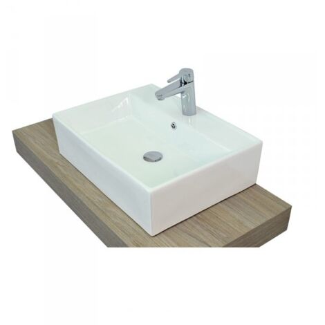 Lavabo da appoggio con troppo pieno 58x45x15 cm bianco Mues Tile